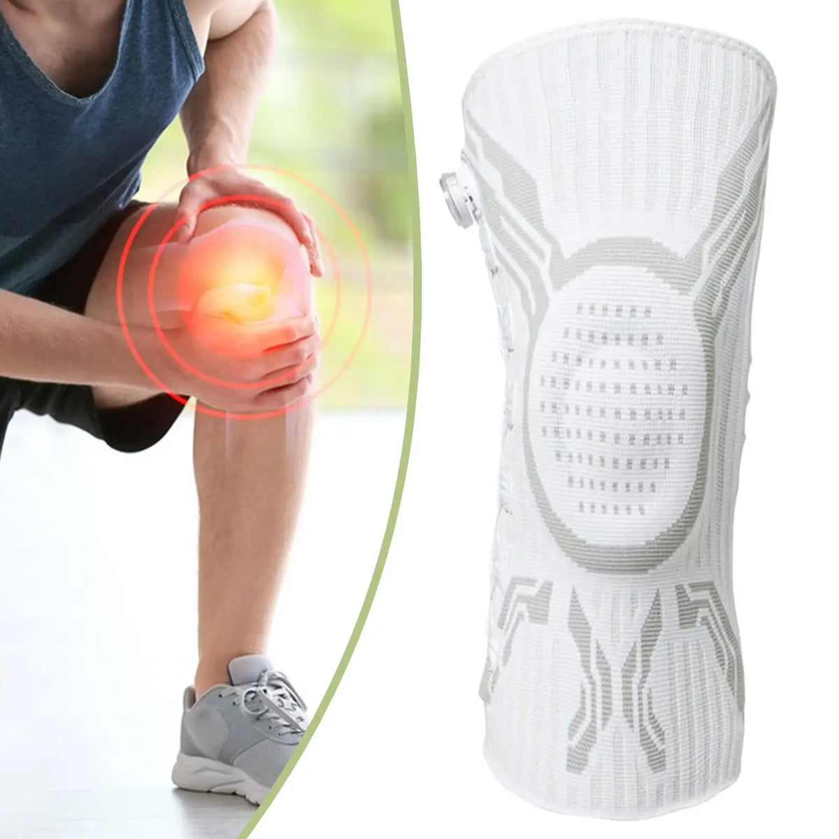 Knee Compression Sleeve with Support Strap for Running & Sports