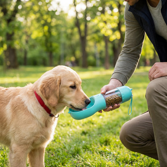 3-in-1 Dog Water Bottle for Walks & Travel