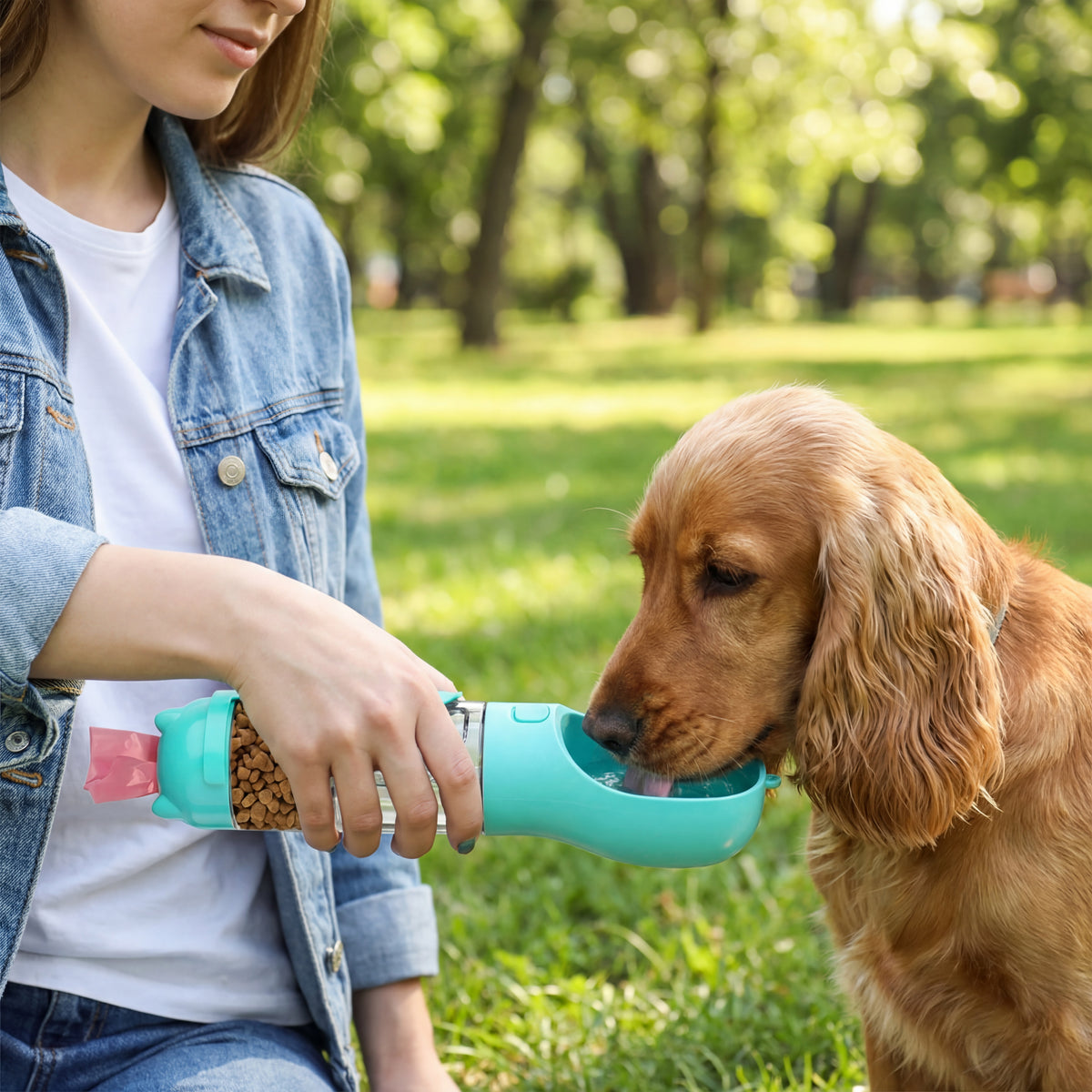 3-in-1 Dog Water Bottle for Walks & Travel