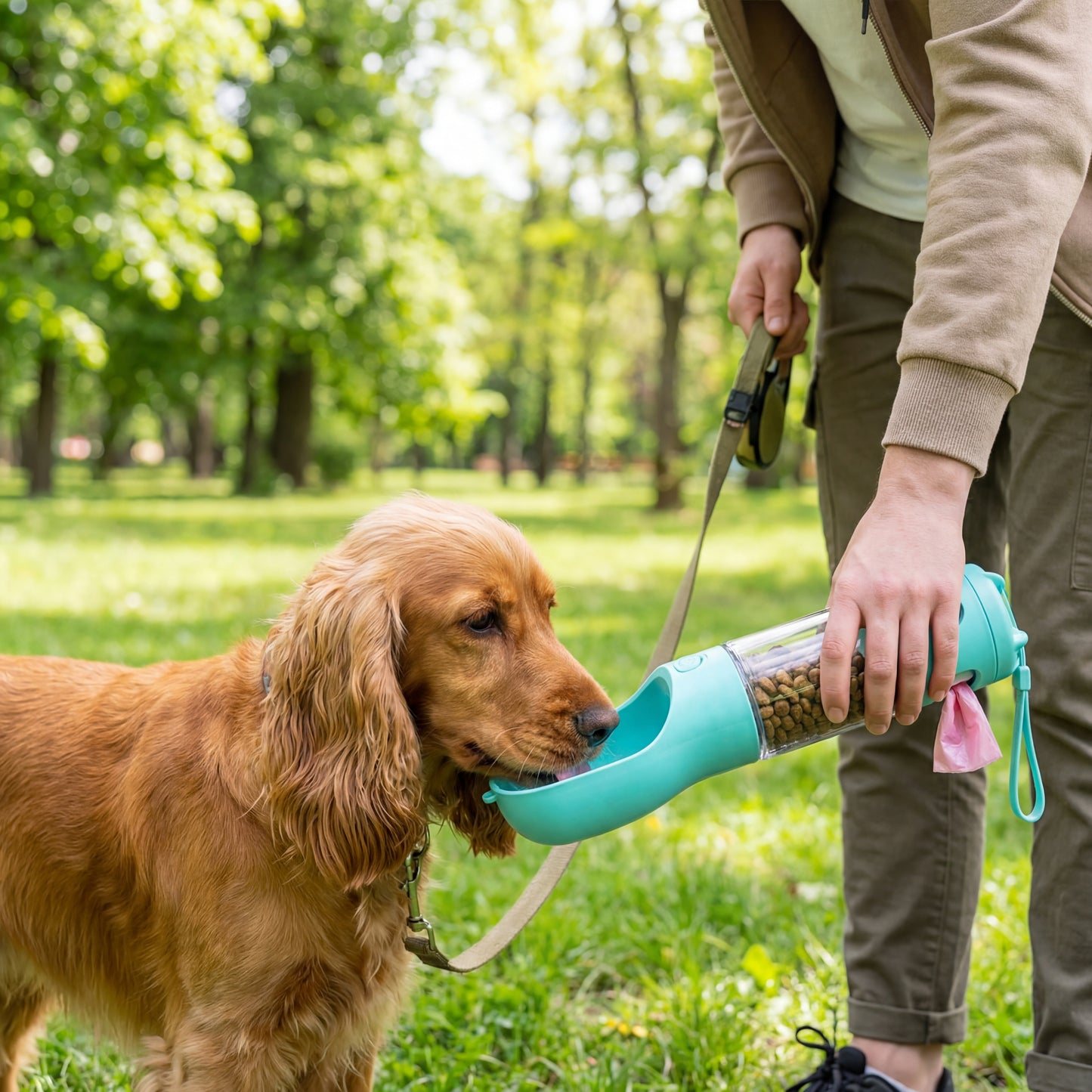 3-in-1 Dog Water Bottle for Walks & Travel