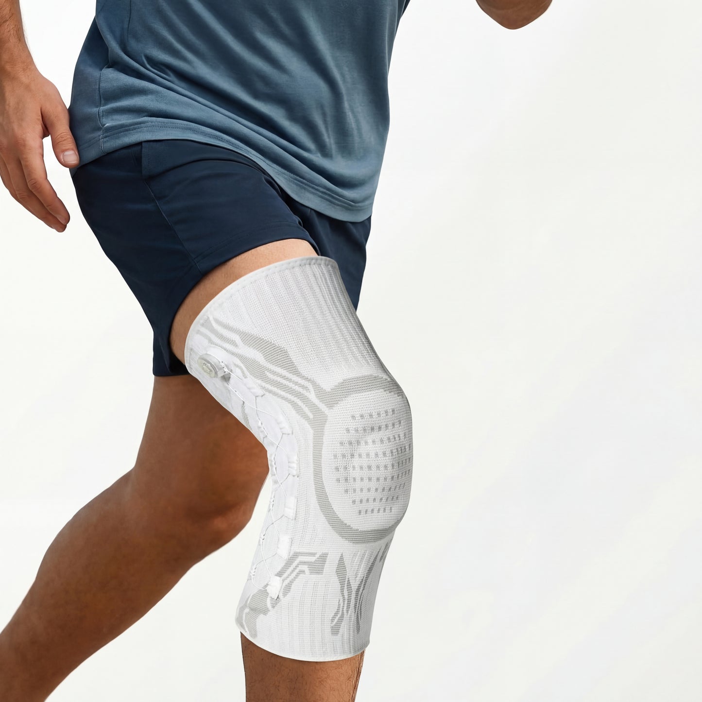 Knee Compression Sleeve with Support Strap for Running & Sports
